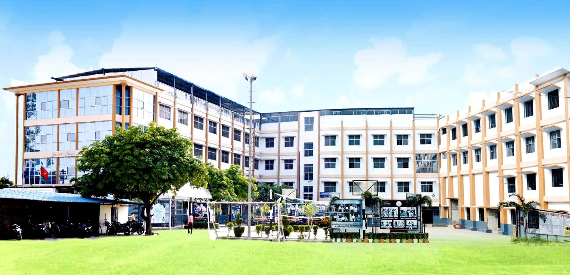 The Sunbeam School Ballia campus at Agarsanda, seen across the school lawn